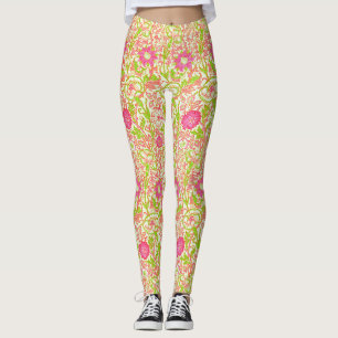 Leggings Fleurs rose et vert