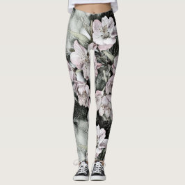 Leggings Fleurs roses vintages sur une branche