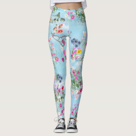 Leggings Fleurs sauvages contre un ciel bleu