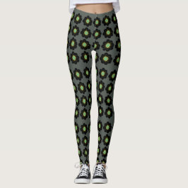 Leggings Fleurs scandinaves Arrière - plan gris
