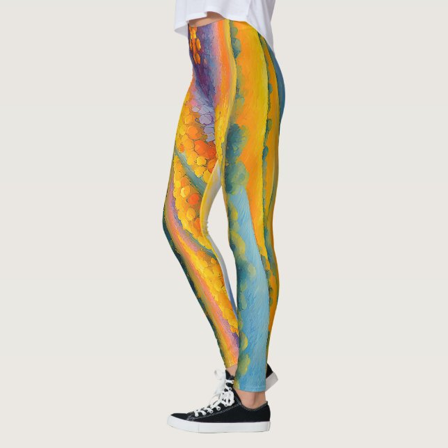 Leggings "Fleurs Tranquilles" Paysage étendu Provence (Gauche)