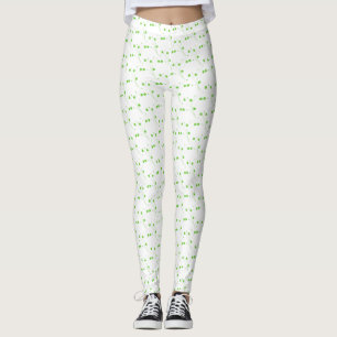 Leggings Fleurs vertes printanières lumineuses, petite impr