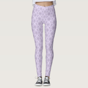 Leggings flocon de neige violet clair et coeur étincelant