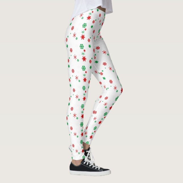 Leggings flocon rouge et vert (Droite)