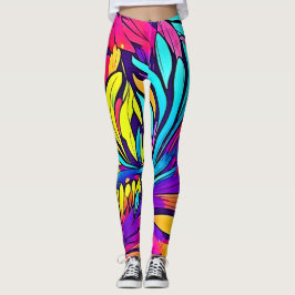 Leggings Floral Abstrait vibrant