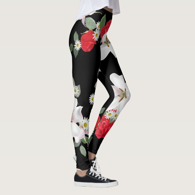 Leggings Floral Black Arrière - plan (Droite)