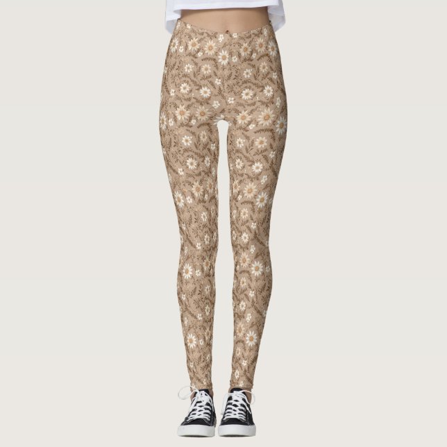 Leggings Floral dans les tons de la Terre (Devant)