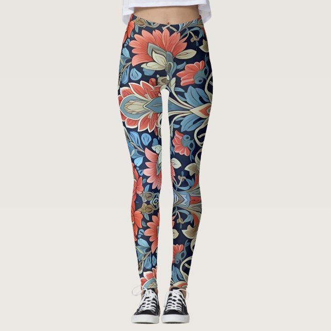 Leggings Floral Elegance motif par Ratti_Creative_Arts (Devant)