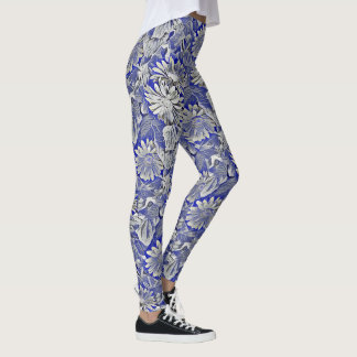 Leggings Floral génial dans des guêtres bleues et grises