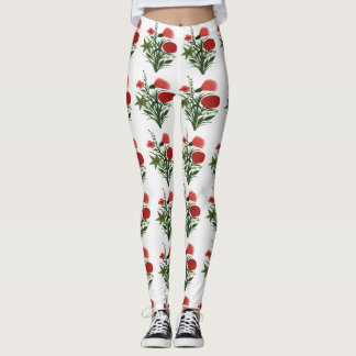 Leggings Floral Green Leaf
