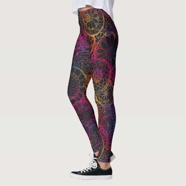 Leggings Floral Inspiré Mandala (Gauche)