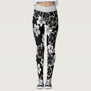 Leggings Floral japonais monochrome