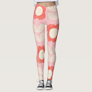 Leggings Floral Stylisé Rétro Scandinave sans joint