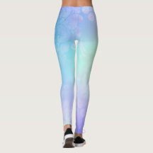 Leggings floraux à arc-en-ciel bleu pastel