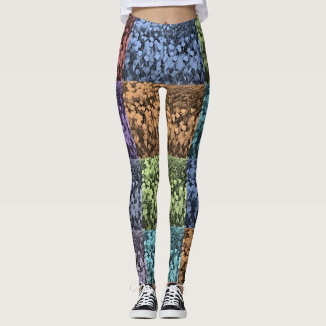 Leggings floraux Abstraits multicolores (Devant)