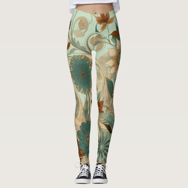 Leggings floraux Art nouveau (Devant)