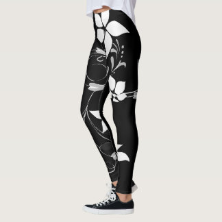 Leggings floraux blancs pour femmes