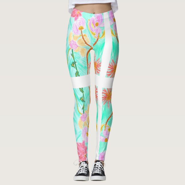 Leggings Floraux Chers Par Ariella & Lily Designs (Devant)