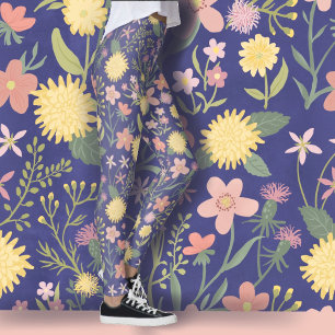 leggings floraux fleurs rose joli fleur d'été