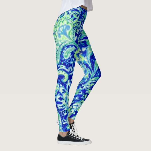 Leggings floraux Fleurs sauvages bleus (Droite)