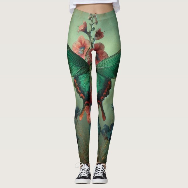 Leggings floraux papillons (Devant)