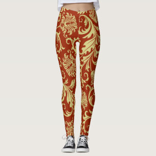 Leggings Floraux rétro : arrière - plan motif vintage.