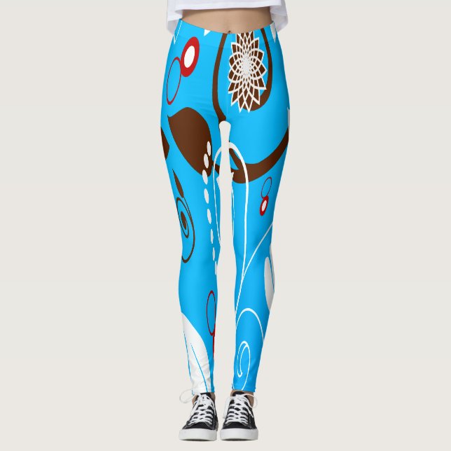 Leggings Flore bleue (Devant)