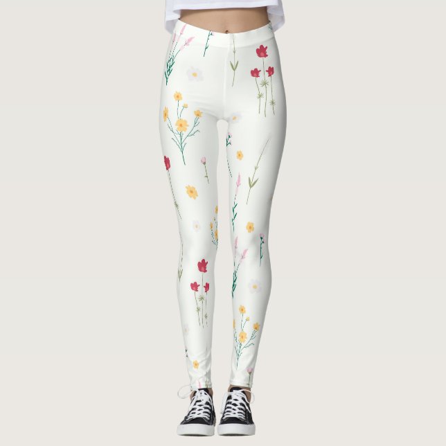 Leggings Flore fleurie printanière (Devant)