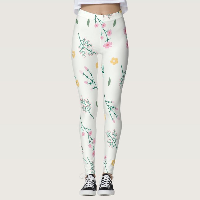 Leggings Flore fleurie printanière (Devant)