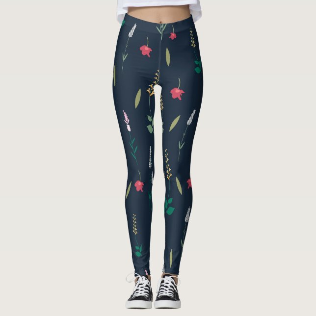Leggings Flore fleurie printanière (Devant)