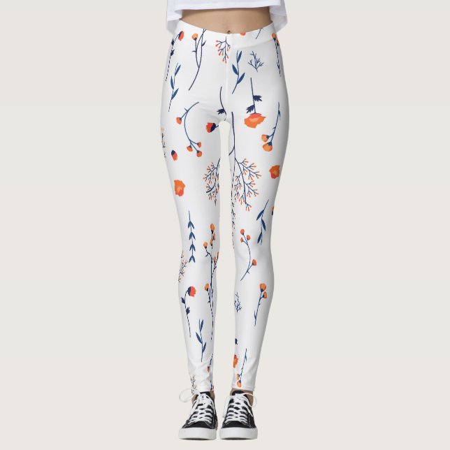 Leggings Flore fleurie printanière (Devant)