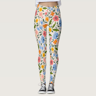 Leggings Flore folklorique : Petits Motifs colorés
