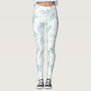 Leggings Flore subtile en blues