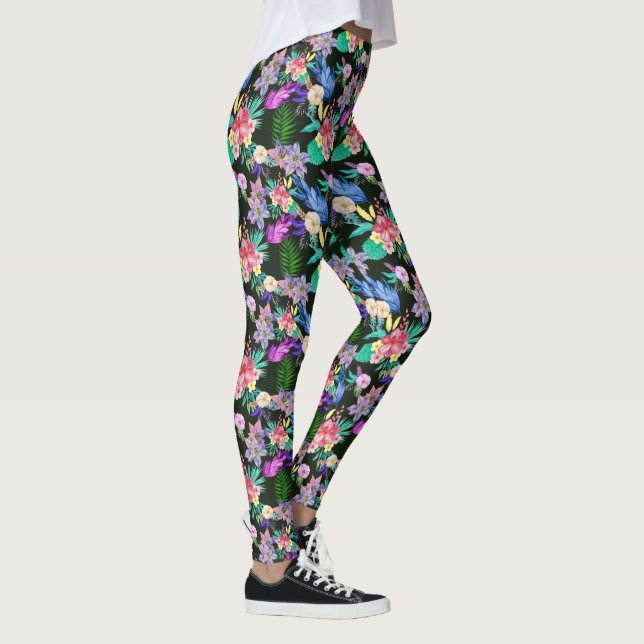 Leggings Flore tropicale hawaïenne (Droite)