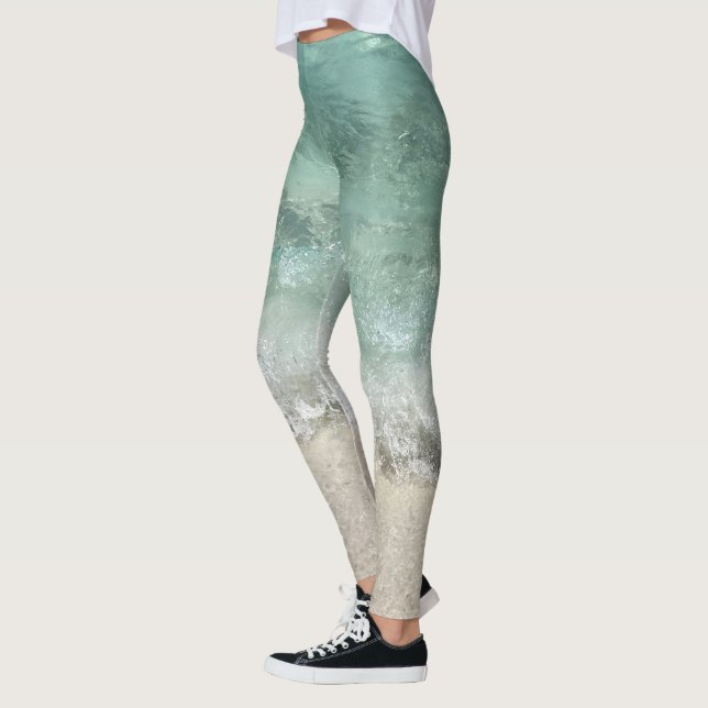 Leggings Floride Eau Turquoise Vert Océan Plage de mer (Gauche)