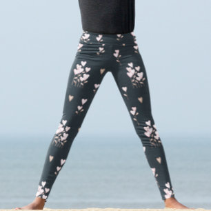 Leggings Flower Hearts Aquarelle Saint-Valentin