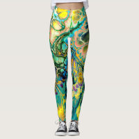 Flower Power FRACTAL BATIK Turquoise Saumon bleu j