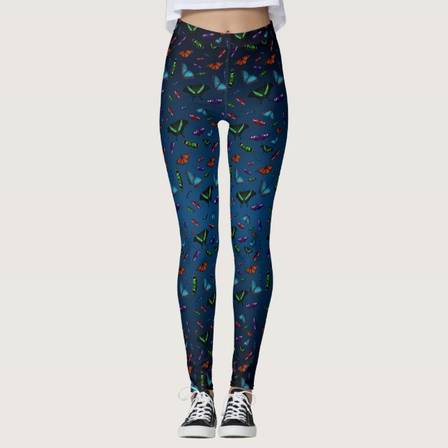 Leggings Flutterbies (Mélange Bleu Foncé) (Devant)