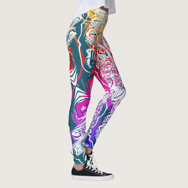 Leggings Flux comme l'eau l'art informatique Abstrait (Droite)