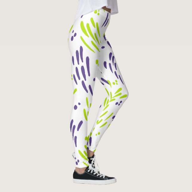Leggings Flux de chaux vert et pourpre (Droite)