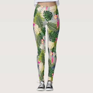 Leggings Folithe tropical Gris d'été