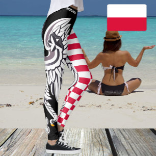 Leggings Folle mode & drapeau polonais, aigle Pologne