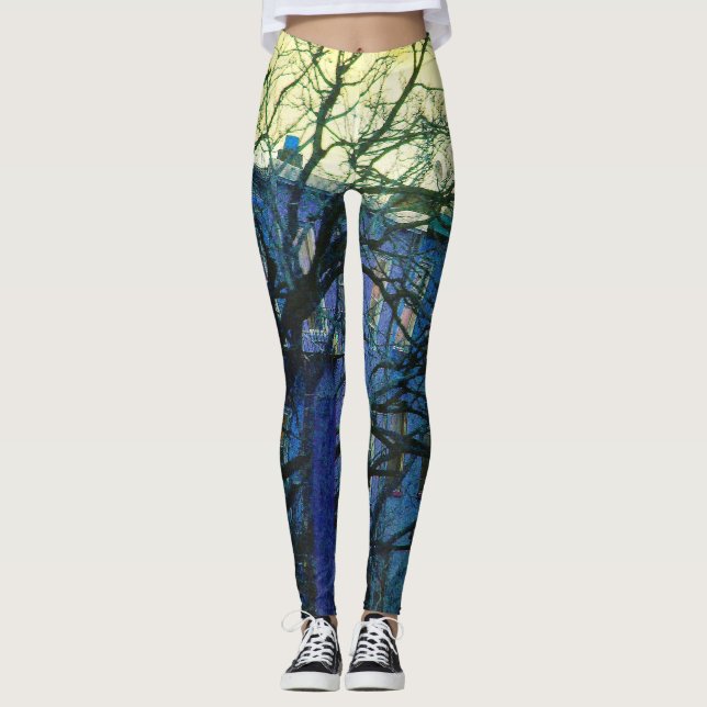Leggings Fonctionnement d'exercice de yoga de bleus de (Devant)