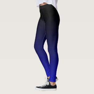 Leggings Fond noir à cobalt Ombre bleu dégradé