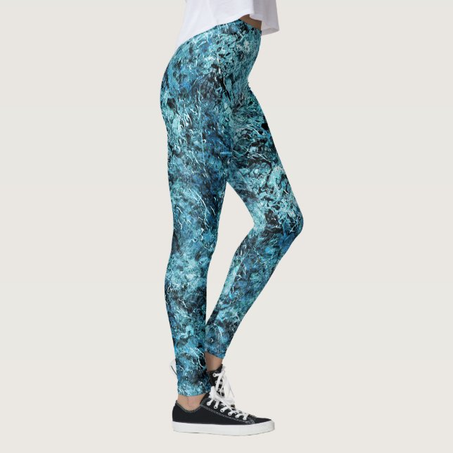 Leggings Forêt bleue sous neige ou verre craqué (Droite)