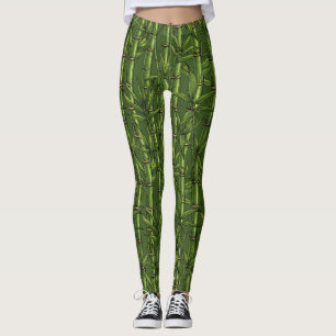 Leggings Forêt de bambou en vert