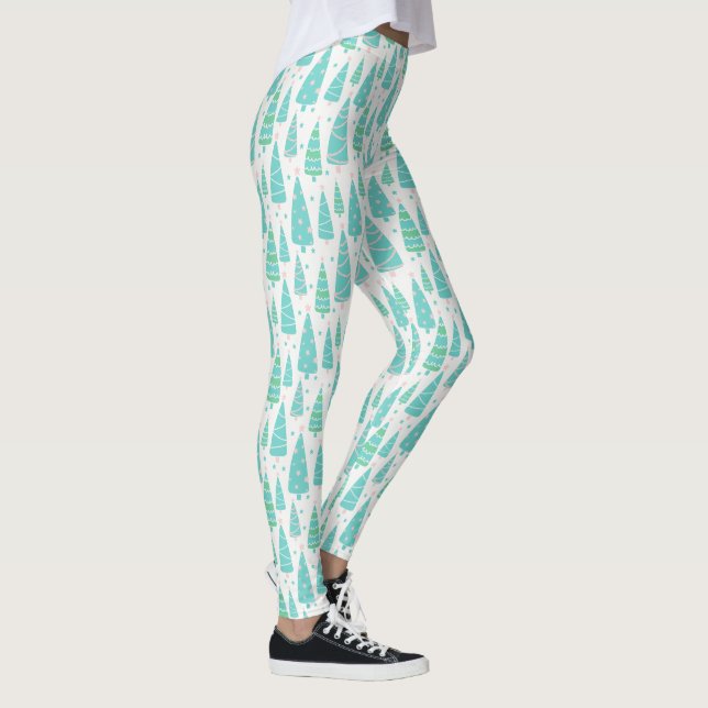 Leggings Forêt de sapins de Noël Pastel (Droite)