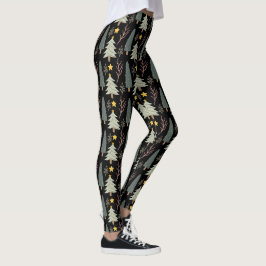 Leggings Forêt d'hiver Motif de Noël Vert moderne