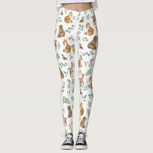 Leggings Forêt Fable Bois Animaux Motif de verdure