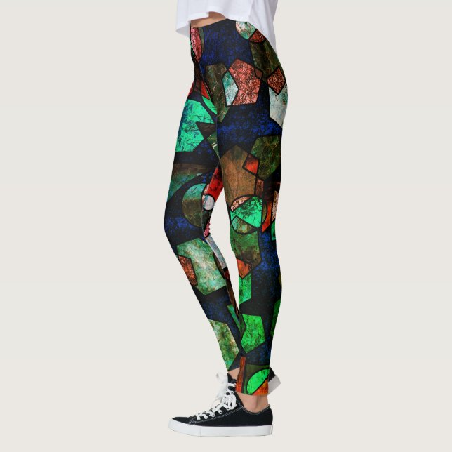 Leggings Formas geométricas irrégulier e textura deformada (Gauche)